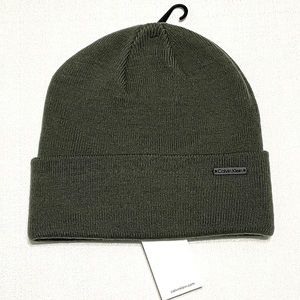 Calvin Klein Men's Winter Beanie Hat Cuffed Acrylic Green New NWT